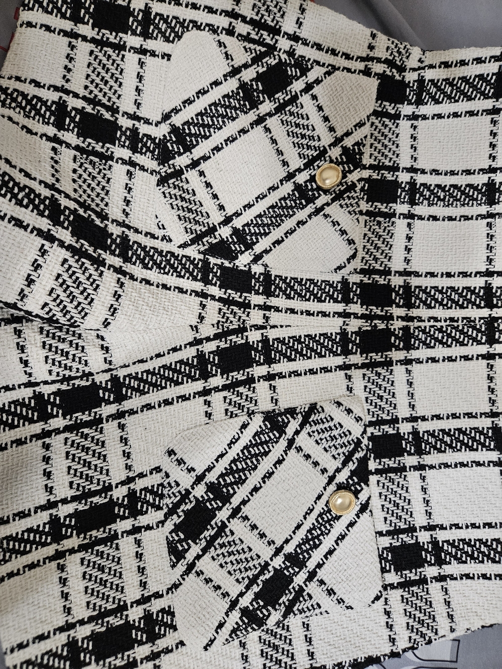 Classic Black & White Plaid Romper - Picture 4 of 6